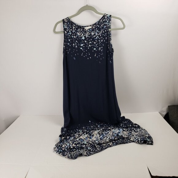 Pure Jill XS Petite Blue Maxi Dress Womens Confetti Paint Abstract Navy j jill - Picture 1 of 15